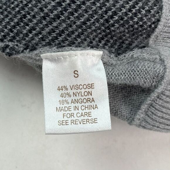 Torn by Ronny Kobo Pullover Sweater Gray Black Zebra Stripe Crewneck Size S - Picture 8 of 10